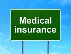 保险概念医疗保险路标志背景