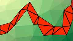 摘要绿色红色的梯度洛普洛利三角形背景设计