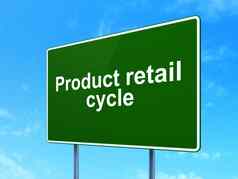 市场营销概念产品零售周期路标志背景