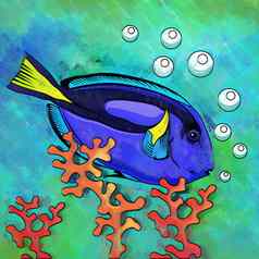 色彩斑斓的水族馆鱼