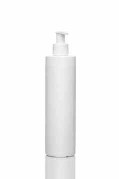 塑料瓶液体化妆品孤立的白色背景
