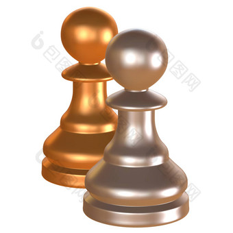 孤立的国际象棋小雕像插图