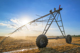 农业灌溉收获小麦碎秸场