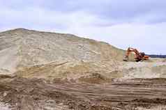 工作挖掘机采石场生产沙子