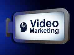 市场营销概念视频市场营销头金融象征广告牌背景