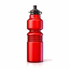 红色的塑料体育运动瓶瓶
