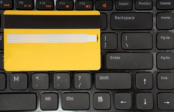 电脑生成的图像信贷卡笔记本电脑的键盘选举