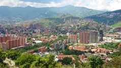 全景视图城市麦德林安蒂奥基亚哥伦比亚