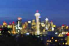西雅图城市天际线散景