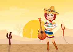 墨西哥女孩吉他