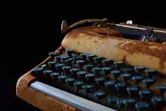 打字机等待灵感古董生锈的打字机