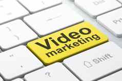市场营销概念视频市场营销电脑键盘背景