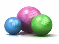 色彩斑斓的健身球