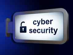 保护概念网络安全打开挂锁广告牌背景