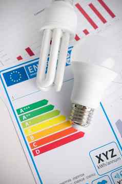 领导光灯泡能源效率图表