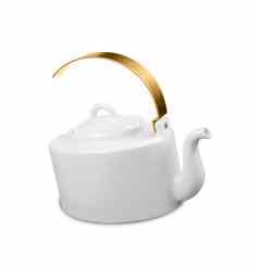 现代茶壶白色背景