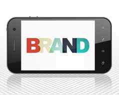 市场营销概念智能手机品牌显示