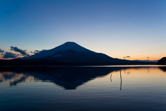 富士湖日落