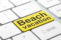 旅行概念海滩假期电脑键盘背景