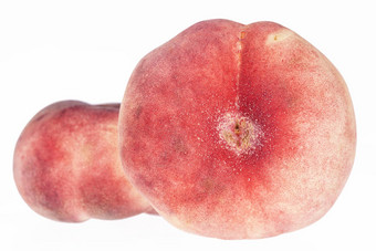水果土星桃子孤立的白色背景