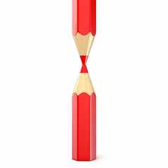 红色的铅笔木材教育回来学校概念