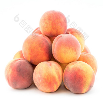 成熟的桃子水果孤立的白色<strong>背景</strong>断路
