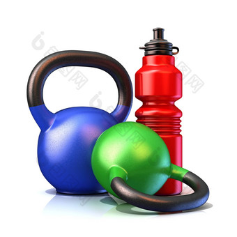 红色的塑料体育运动瓶水壶钟重量