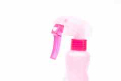 粉红色的塑料多雾的喷雾瓶孤立的白色背景