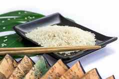 集东方大米筷子绿色叶转盘