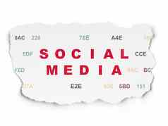 社会媒体概念社会媒体撕裂纸背景