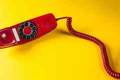 古董红色的电话