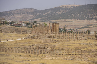 寺庙阿耳特弥斯古老的罗马城市格拉森在预设中