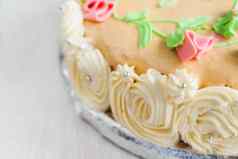 蛋糕装饰玫瑰叶子漩涡登记猫