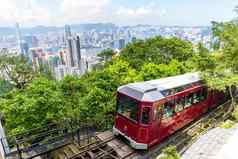 峰有轨电车在香港香港城市天际线