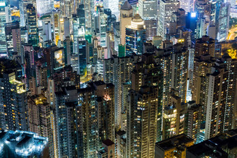 在香港香港建筑晚上