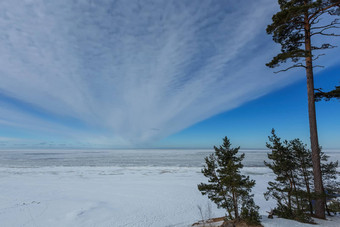 冬天雪海海岸波罗的海海拉脱维亚索尔克拉斯蒂