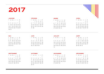 简单的日历一年法国语言