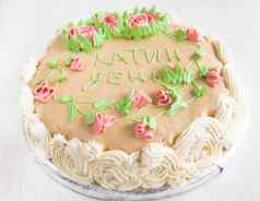 蛋糕装饰玫瑰叶子漩涡登记猫
