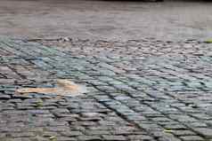 砖蠕虫砌砖蠕虫人行道拍摄角