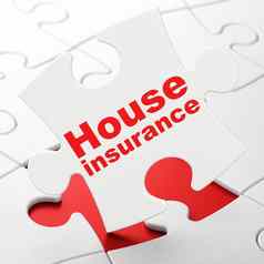 保险概念房子保险谜题背景