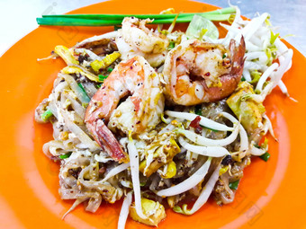 泰国食物炒大米面条垫泰国