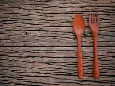 叉勺子难看的东西木食物背景概念菜单德西