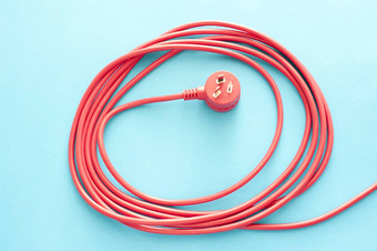 盘红色的电电缆引领插头
