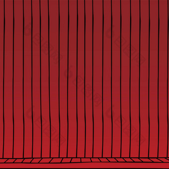 红色的窗帘卡通
