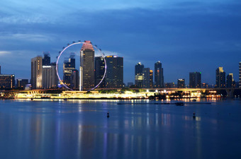 新加坡城市景观日落