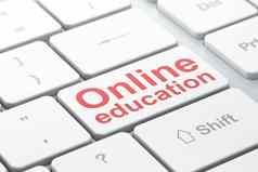 教育概念在线教育电脑键盘背景