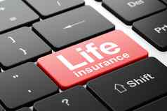 保险概念生活保险电脑键盘背景