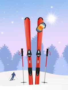 滑雪设备冬天