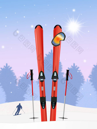 <strong>滑雪设备</strong>冬天