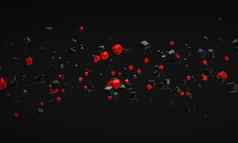 摘要红色的原子纳米技术粒子背景renderi